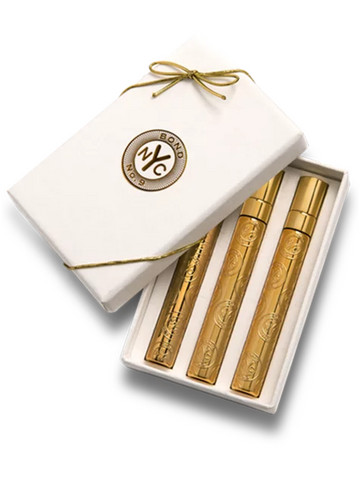Three gold atomizers in gift box Bond No. 9