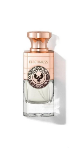 Electimuss perfume bottle with gold upper and glass bottom