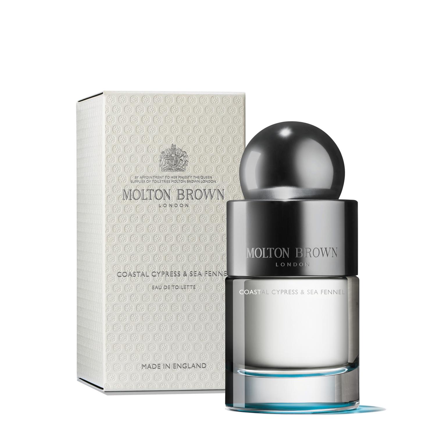 Molton Brown Coastal Cypress & Sea Fennel Perfume Bottle and Box