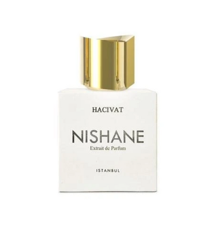 Nishane Hacivat White Perfume Bottle with Gold Top