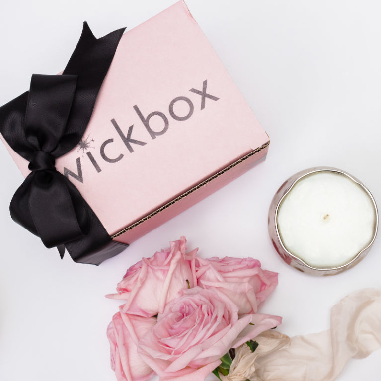 Wickbox box, candle, and roses